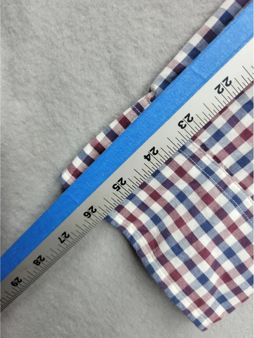 J Crew Men Button-Up Medium Red Blue Slim Checked 100% Cotton Mauritius Work